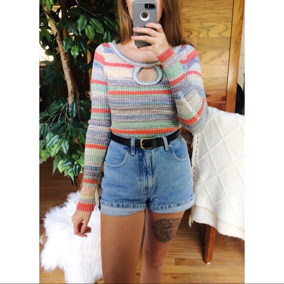 Free People Sweaters - 🌿 Free People Sunshine Day Rainbow Stripe Sweater